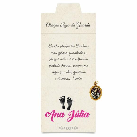 Cartão personalizado Batismo + medalhinha