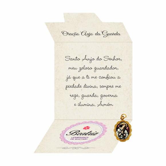 Cartão personalizado Batismo + medalhinha