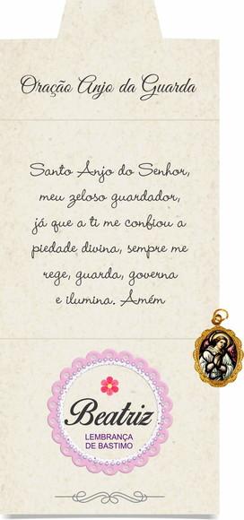 Cartão personalizado Batismo + medalhinha