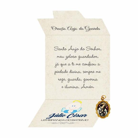 Cartão personalizado Batismo + medalhinha