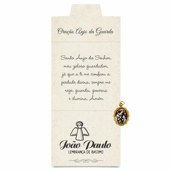 Cartão personalizado Batismo + medalhinha