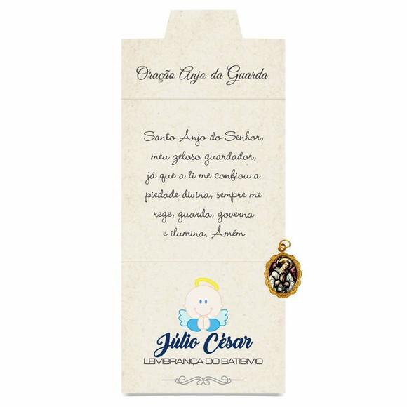 Cartão personalizado Batismo + medalhinha