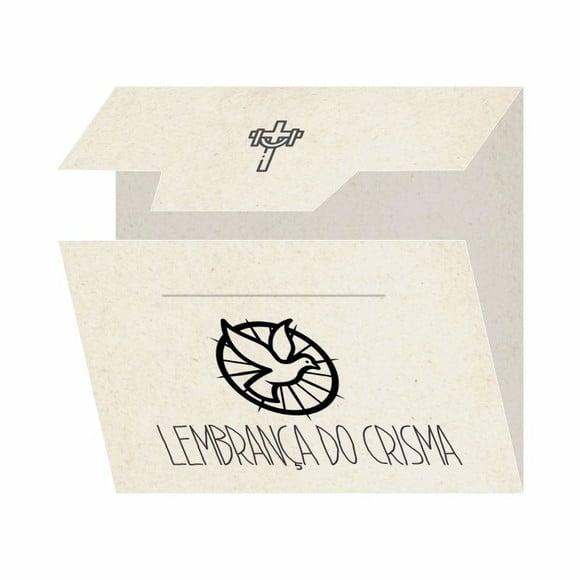Cartão personalizado Crisma + medalhinha