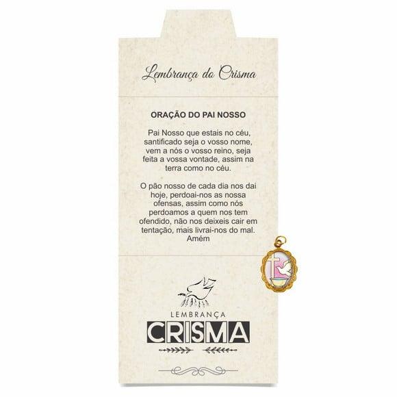 Cartão personalizado Crisma + medalhinha