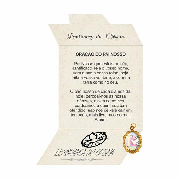Cartão personalizado Crisma + medalhinha