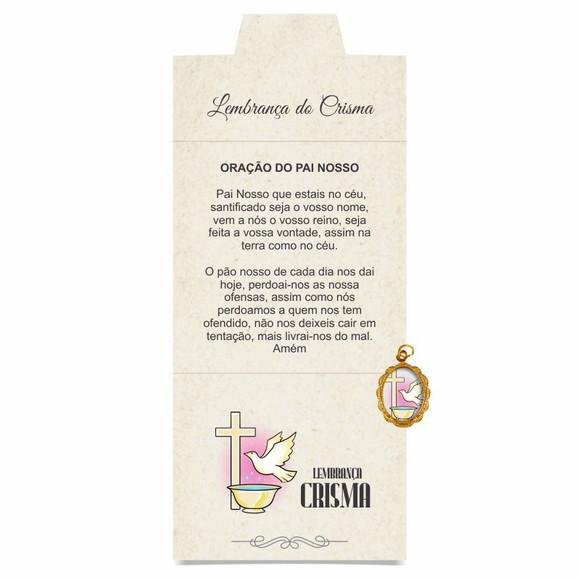 Cartão personalizado Crisma + medalhinha
