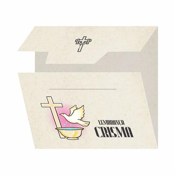 Cartão personalizado Crisma + medalhinha