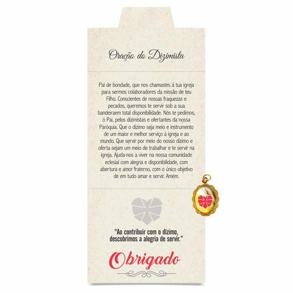 Cartão personalizado Dizimista + medalhinha