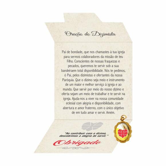 Cartão personalizado Dizimista + medalhinha