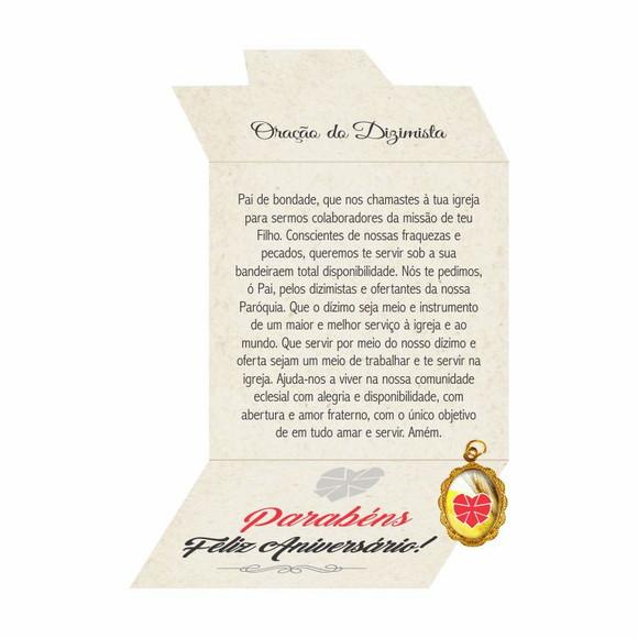 Cartão personalizado Dizimista + medalhinha