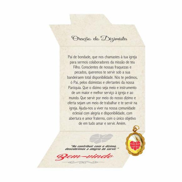 Cartão personalizado Dizimista + medalhinha