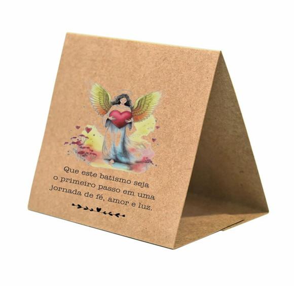 Cartão Prisma Batismo Person. c/ Aplique Sabonete Anjo.