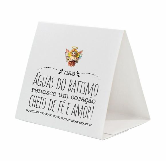 Cartão Prisma Batismo Person. c/ Aplique Sabonete Flor