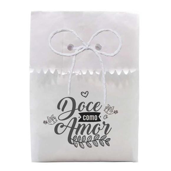 CASAMENTO - SAQUINHO PAPEL PERSONALIZADO. C/ FURO E CORDÃO