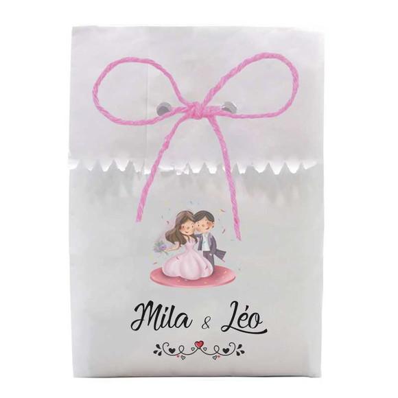 CASAMENTO - SAQUINHO PAPEL PERSONALIZADO. C/ FURO E CORDÃO