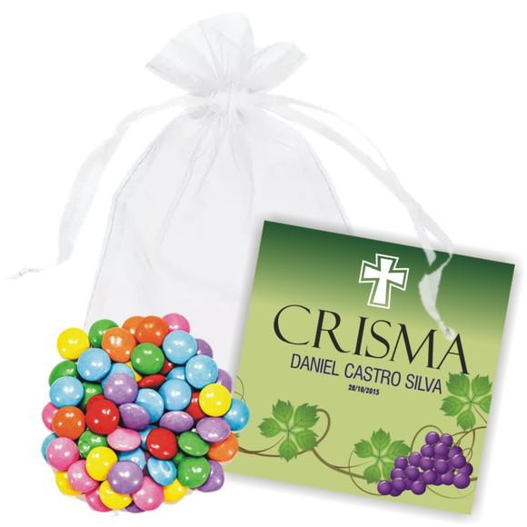 CRISMA - SAQUINHO DE ORGANZA + MINI CARTÃO - MOD.03
