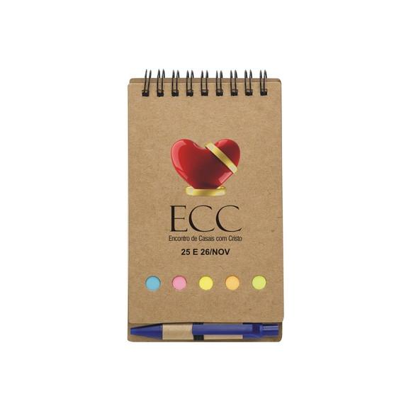 ECC - CADERNETA BLOCO DE ANOTAÇÕES C/ CANETA PERSONALIZADA