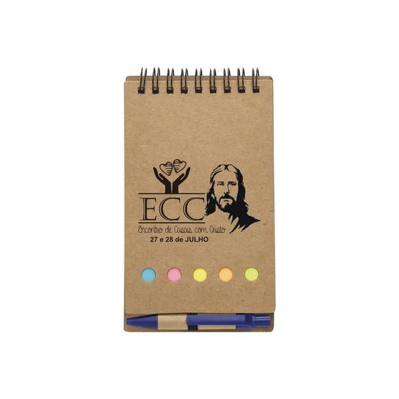 ECC - CADERNETA BLOCO DE ANOTAÇÕES C/ CANETA PERSONALIZADA