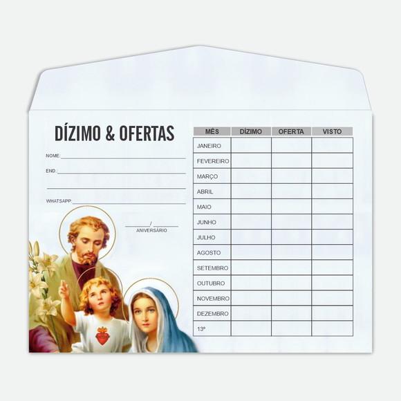 Envelope Dízimo Personalizado, Colorido.