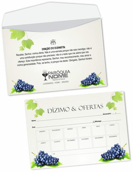 Envelope Dízimo Personalizado, Colorido.