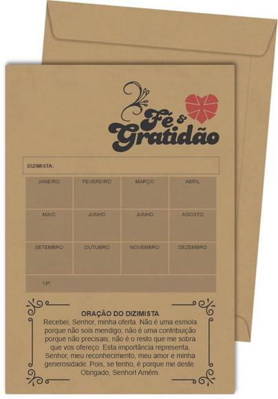 Envelope dízimo personalizado.