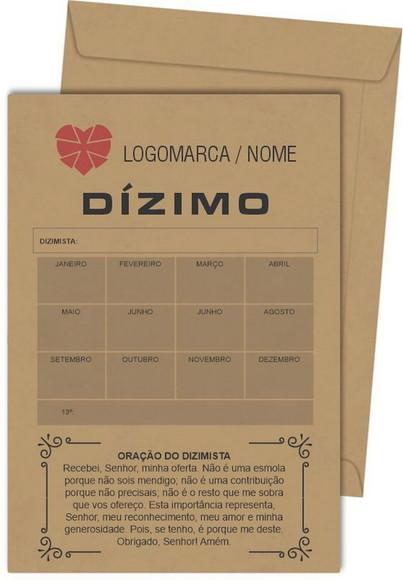 Envelope dízimo personalizado.