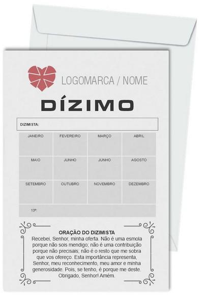 Envelope dízimo personalizado.