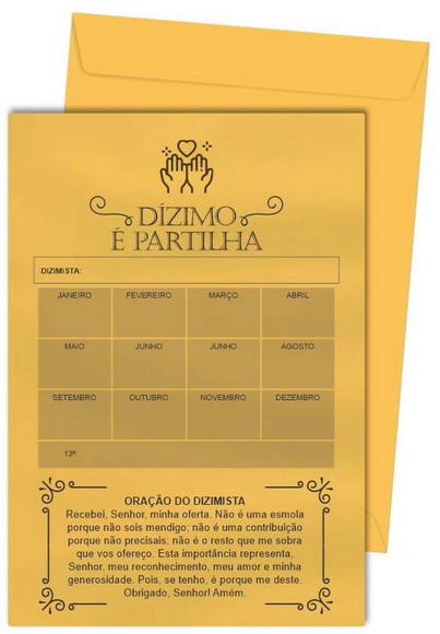 Envelope dízimo personalizado.