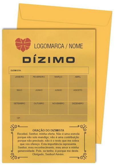 Envelope dízimo personalizado.