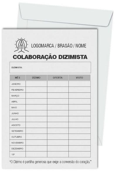 Envelope dízimo personalizado.