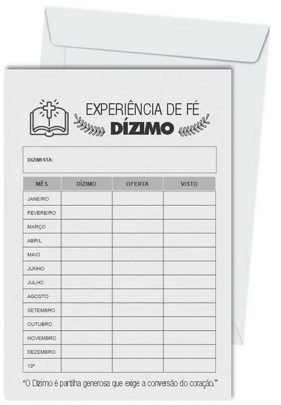 Envelope dízimo personalizado.