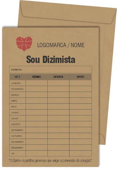 Envelope dízimo personalizado.
