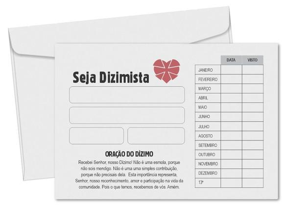 Envelope dízimo personalizado.