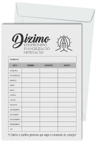 Envelope Dízimo Personalizado.