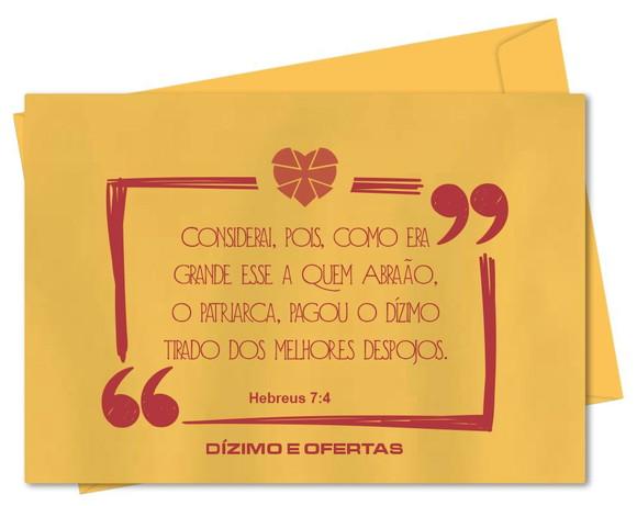 Envelope pequeno oferta/dízimo personalizado.