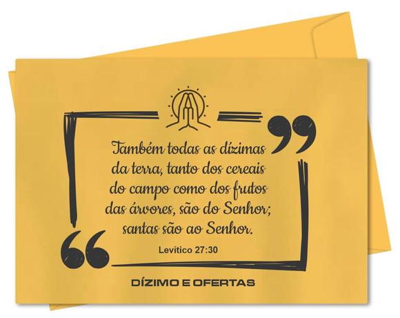 Envelope pequeno oferta/dízimo personalizado.