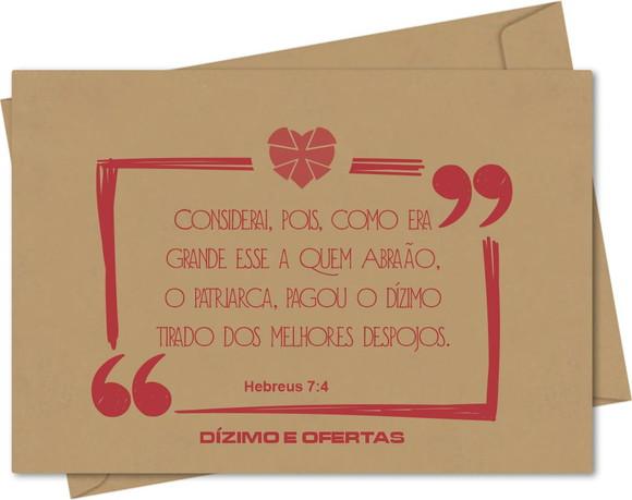 Envelope pequeno oferta/dízimo personalizado.