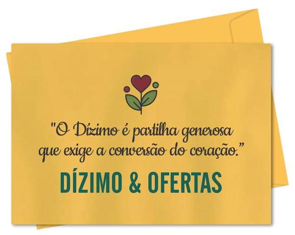 Envelope pequeno oferta/dízimo personalizado.