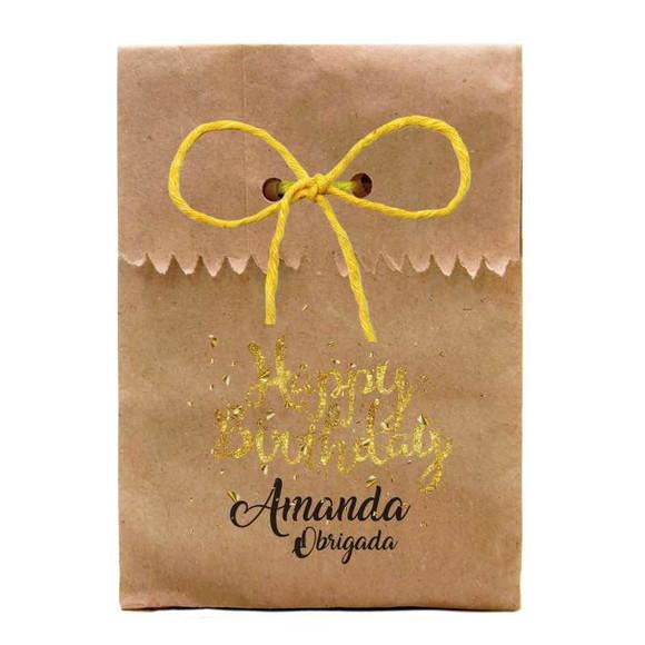 FESTAS - SAQUINHO PAPEL PERSONALIZADO. C/ FURO E CORDÃO