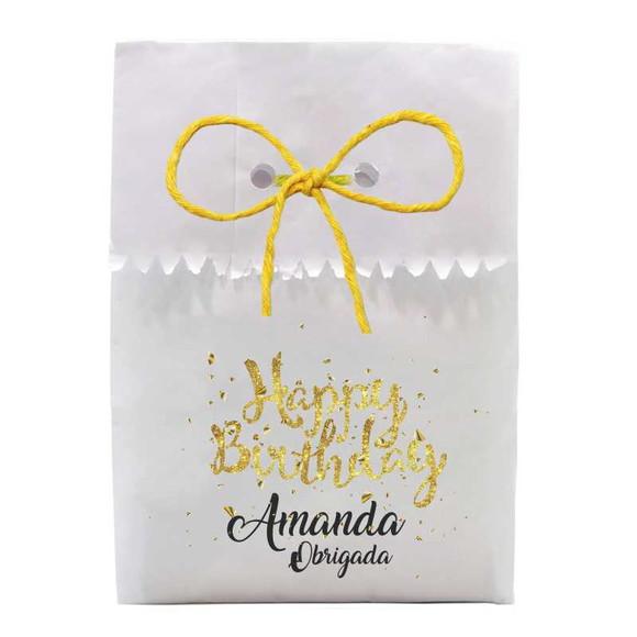 FESTAS - SAQUINHO PAPEL PERSONALIZADO. C/ FURO E CORDÃO