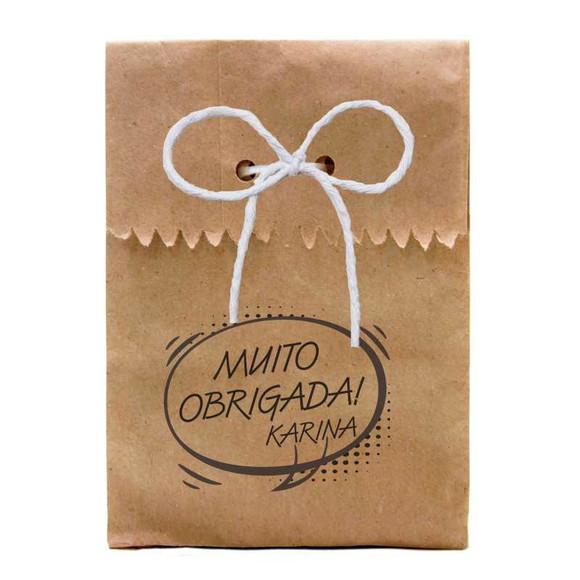 FESTAS - SAQUINHO PAPEL PERSONALIZADO. C/ FURO E CORDÃO
