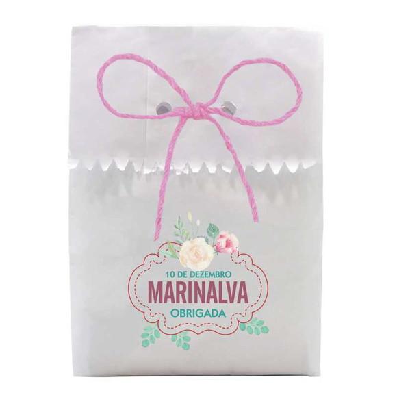 FESTAS - SAQUINHO PAPEL PERSONALIZADO. C/ FURO E CORDÃO