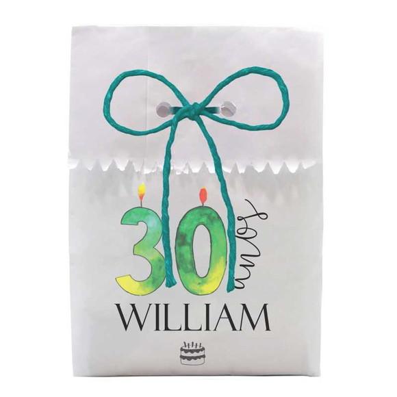 FESTAS - SAQUINHO PAPEL PERSONALIZADO. C/ FURO E CORDÃO