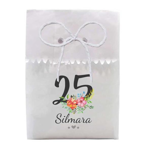 FESTAS - SAQUINHO PAPEL PERSONALIZADO. C/ FURO E CORDÃO