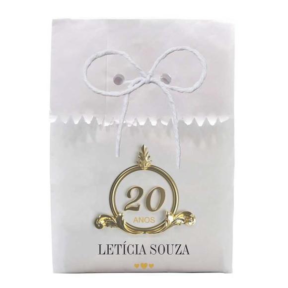 FESTAS - SAQUINHO PAPEL PERSONALIZADO. C/ FURO E CORDÃO