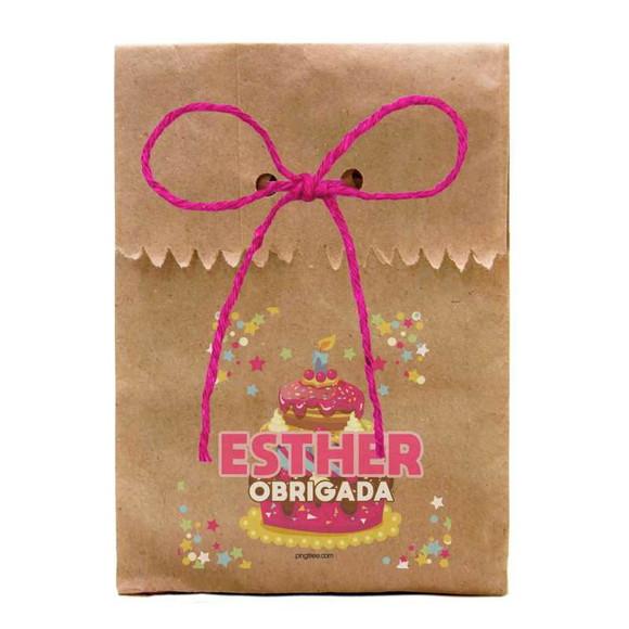 FESTAS - SAQUINHO PAPEL PERSONALIZADO. C/ FURO E CORDÃO