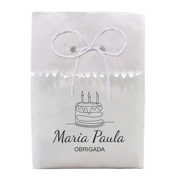 FESTAS - SAQUINHO PAPEL PERSONALIZADO. C/ FURO E CORDÃO