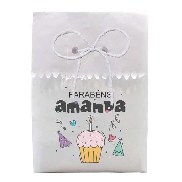 FESTAS - SAQUINHO PAPEL PERSONALIZADO. C/ FURO E CORDÃO