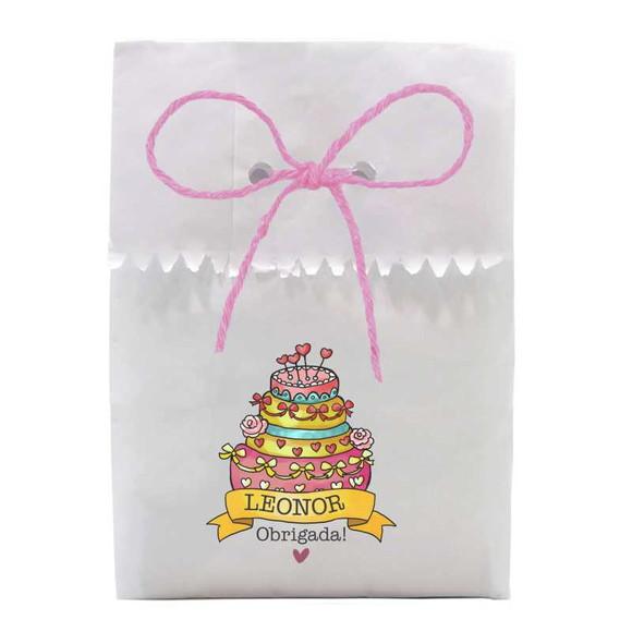 FESTAS - SAQUINHO PAPEL PERSONALIZADO. C/ FURO E CORDÃO