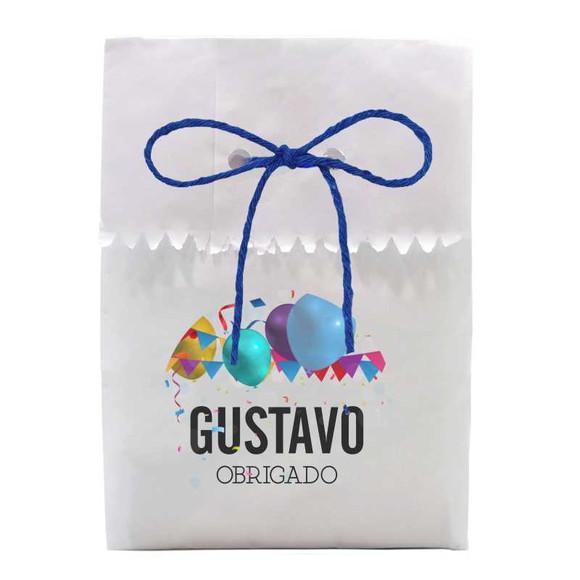 FESTAS - SAQUINHO PAPEL PERSONALIZADO. C/ FURO E CORDÃO